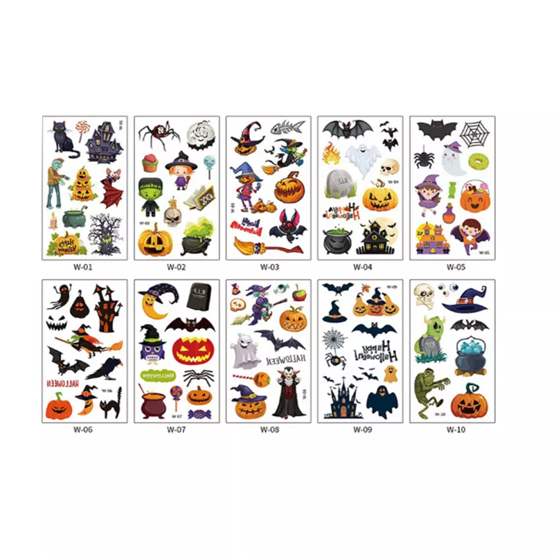 INF Temporära Halloween-tatueringar 10 ark