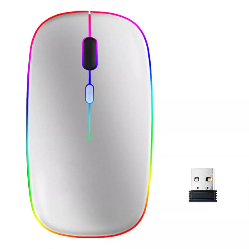 INF Trådlös datormus med RGB LED dual mode Bluetooth/Wifi