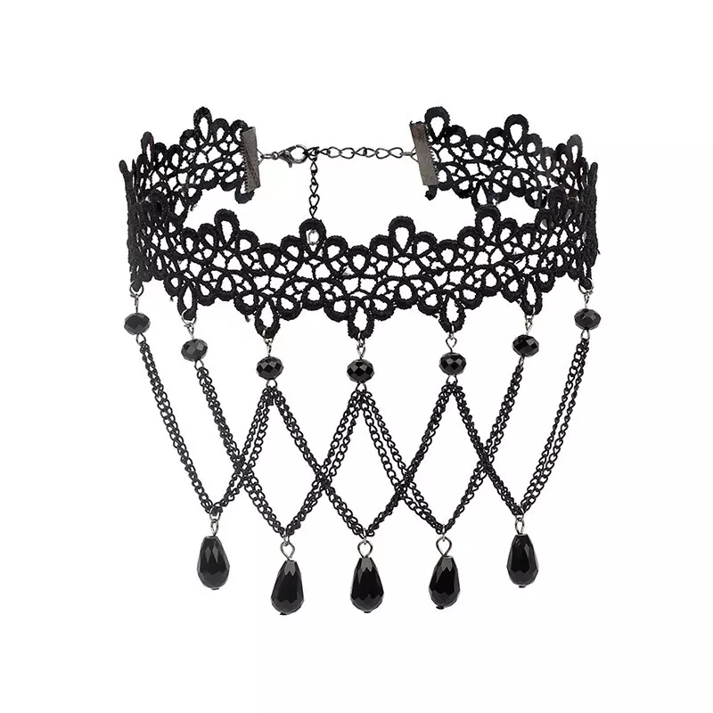 INF Retro spetshängande gotiskt halsband