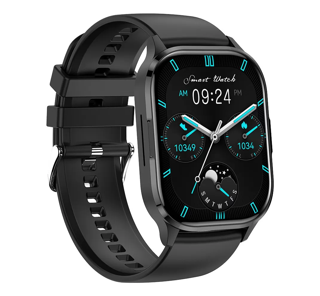 INF Smartwatch med olika sportlägen, Bluetooth-samtal, vattentät Svart