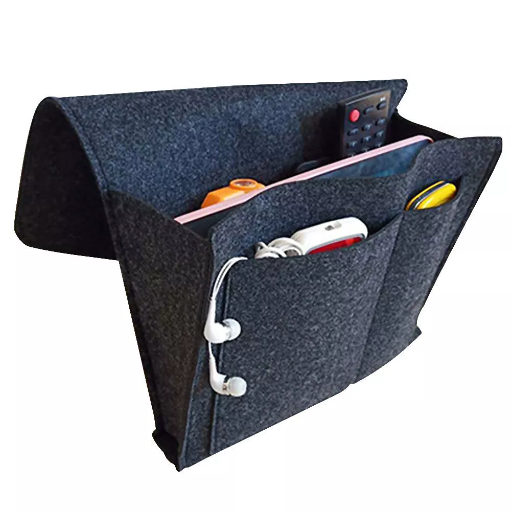 INF Förvaringsväska i filt för säng/soffa Mörkgrå