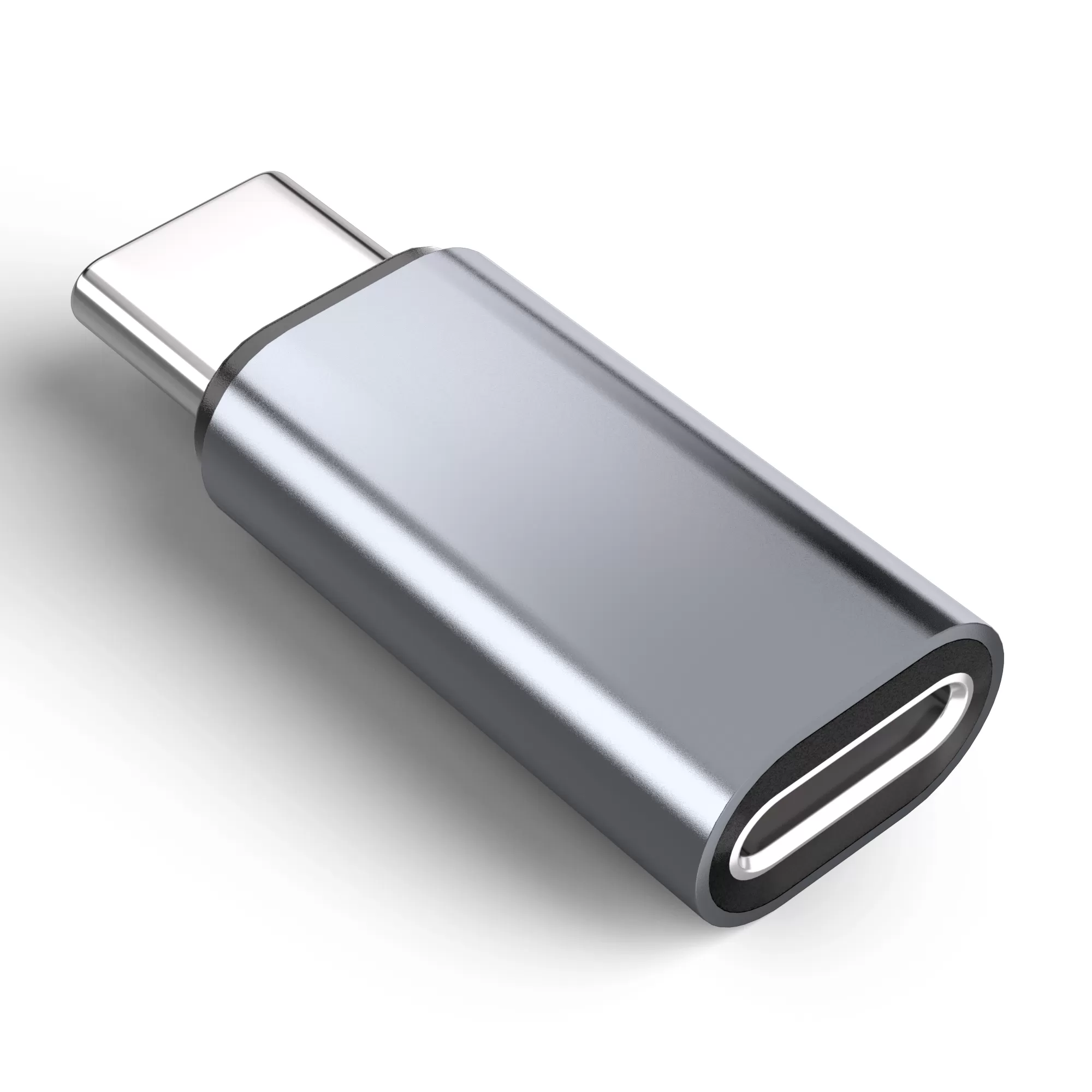 INF Lightning (hona) till USB-C (hane) adapter, kompatibel med iPhone 15 Grå