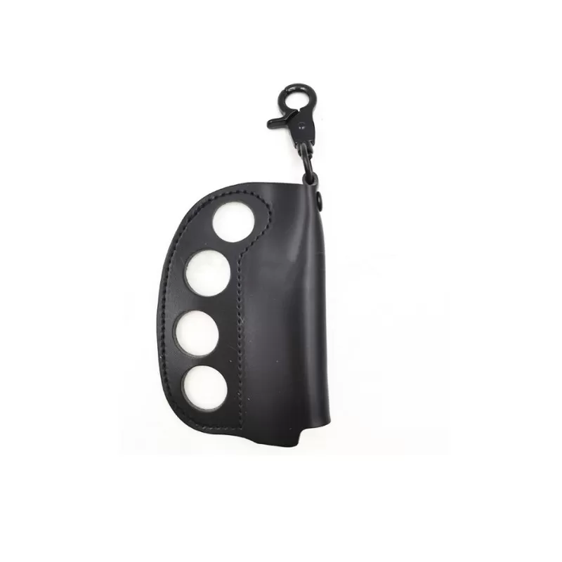 INF Utomhus Camping Läder Nyckelkedja Skyddande Läderfodral för Tändare Svart