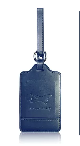 INF PU-Läderbagagelappar för Resor, 2-pack Mörkblå