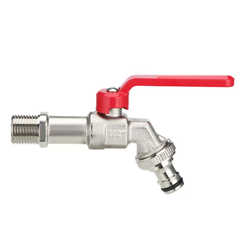 INF Frostfri kran - 1/2x3/4 enkeldusch (förlängd 1/2" gänga, röd)