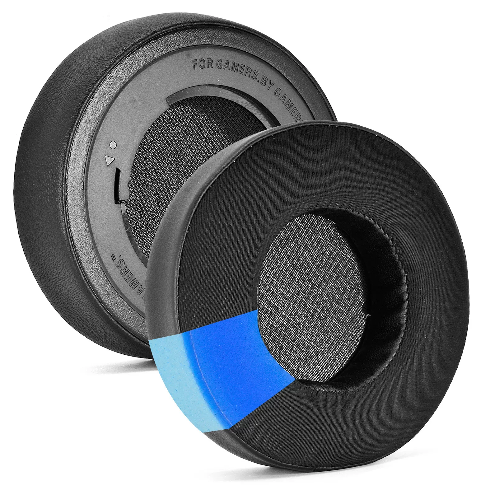 INF 2-pack svarta runda kylande öronkuddar för Razer Kraken V2