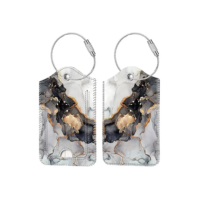 INF Bagagelapp och ID-korthållare i PU-läder marmor