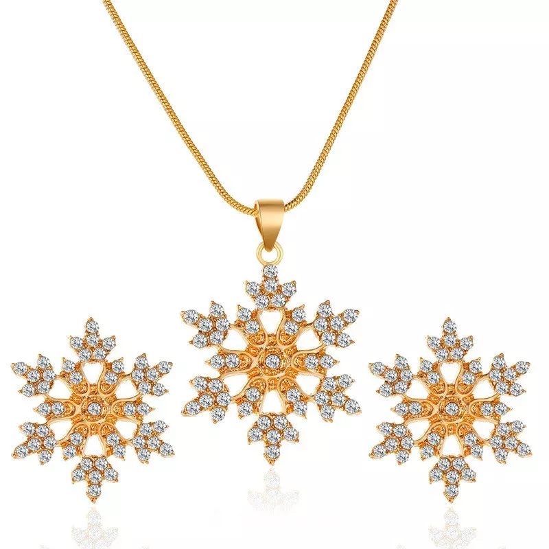 INF Snowflake Halsband Örhängen Set