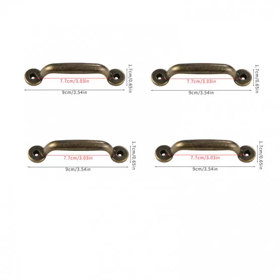 INF Skåphandtag i Vintage Design, 4-pack Brons