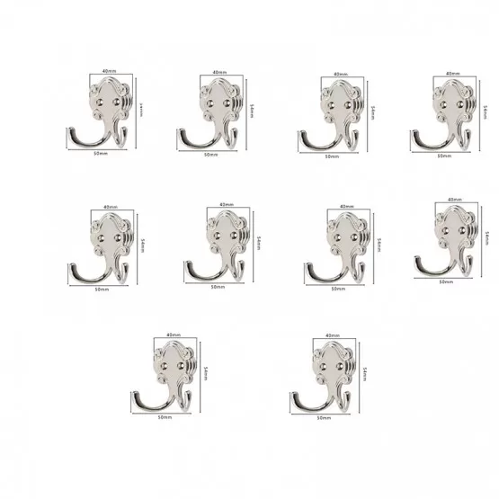 INF Väggkrokar i Metall, 10-pack Silver