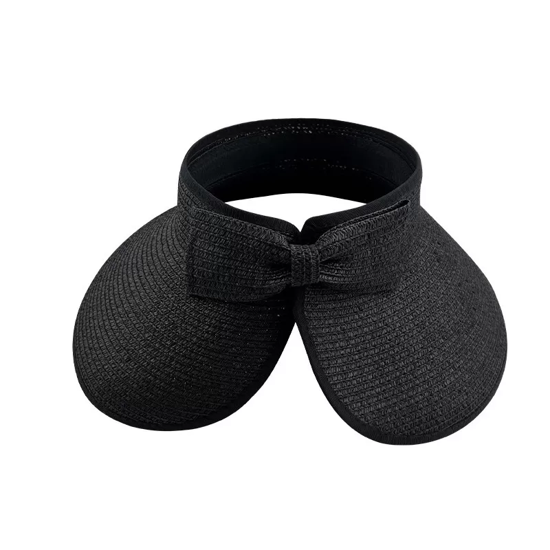 INF Vikbar solhatt i strå med pilbåge Svart