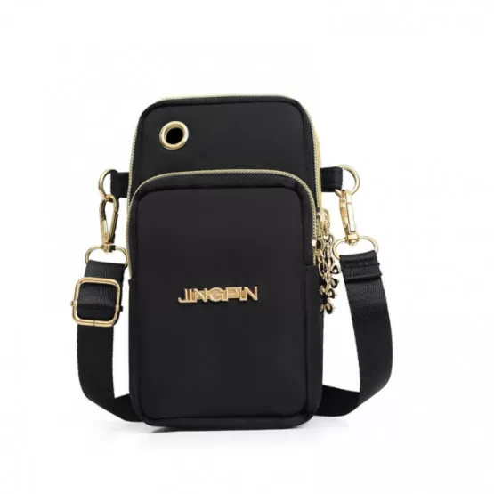 INF Nylon Crossbody Telefonväska för Kvinnor Svart