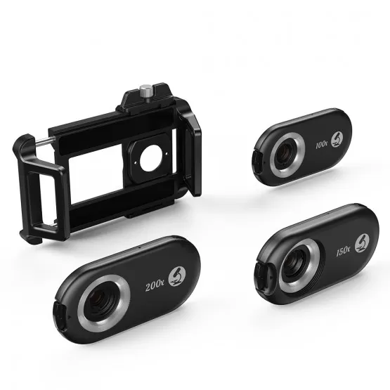 INF 3-i-1 Clip-on telefonmikroskoplins med LED-ljus