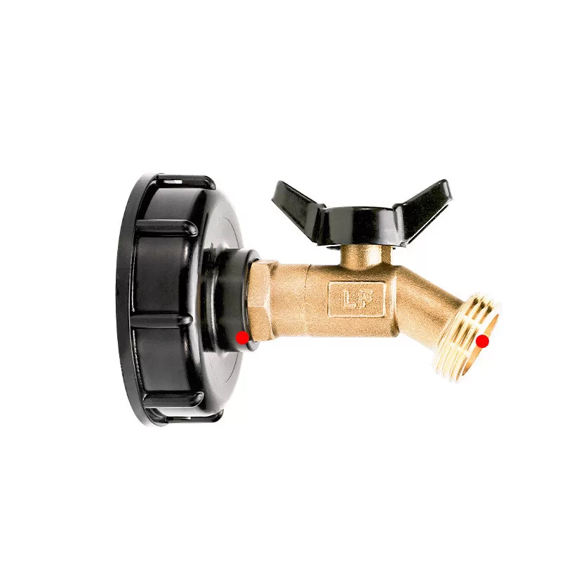 INF IBC Tote Tank Adapter med mässingsventil och tillbehör