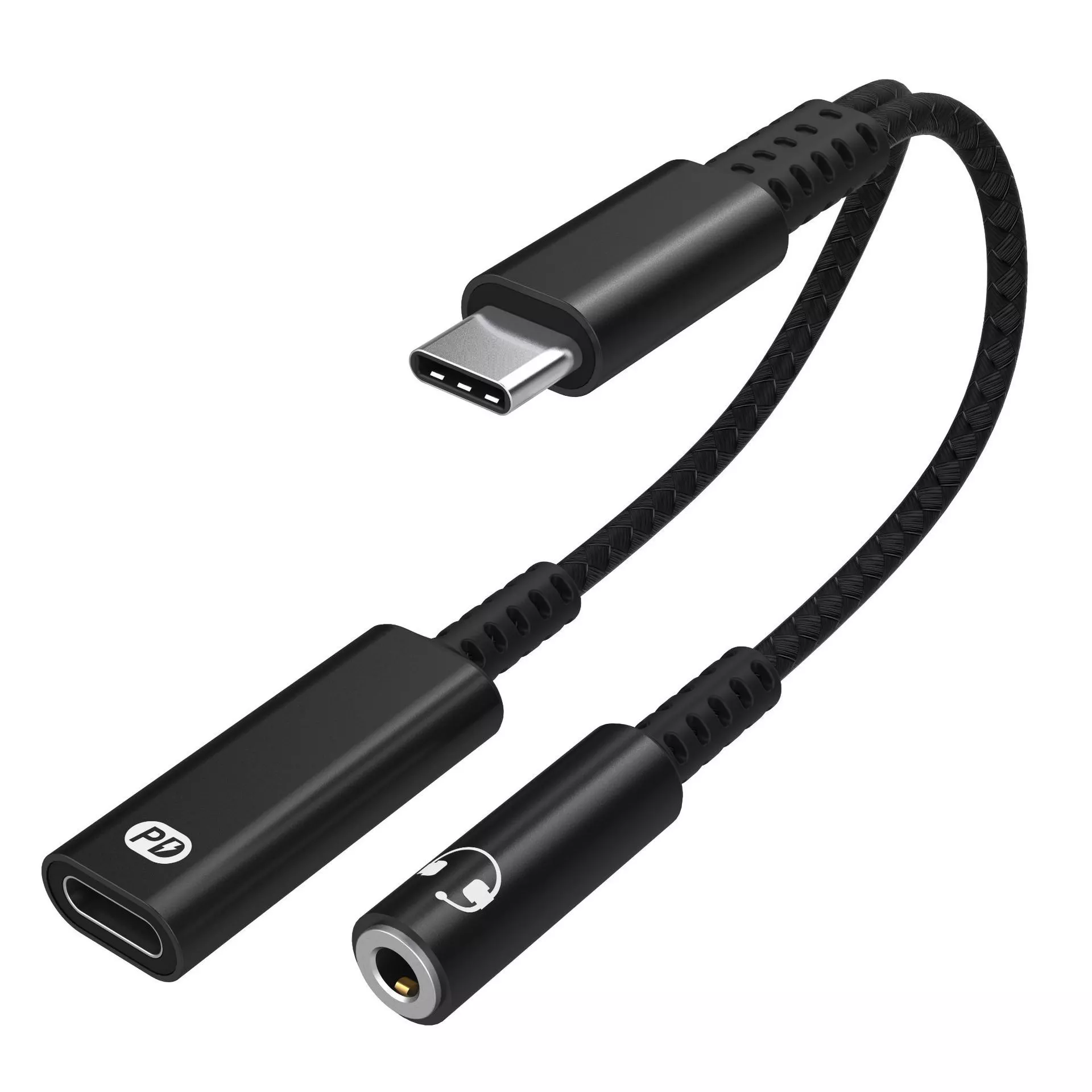 INF USB-C adapter för 3.5 mm hörlurar och USB-C-laddare