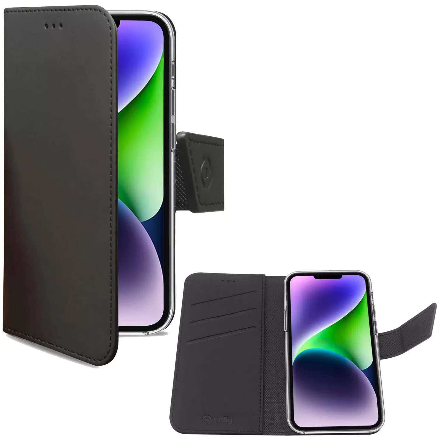 Celly Wallet Case iPhone 14 Plus Svart