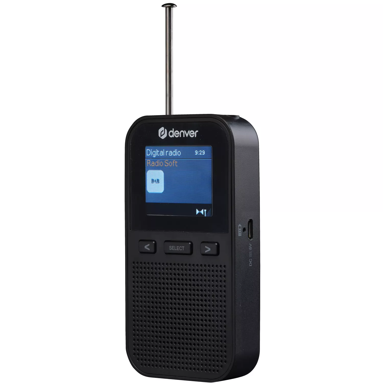 Denver Handhållen DAB+/FM-radio med inbyggd högtalar
