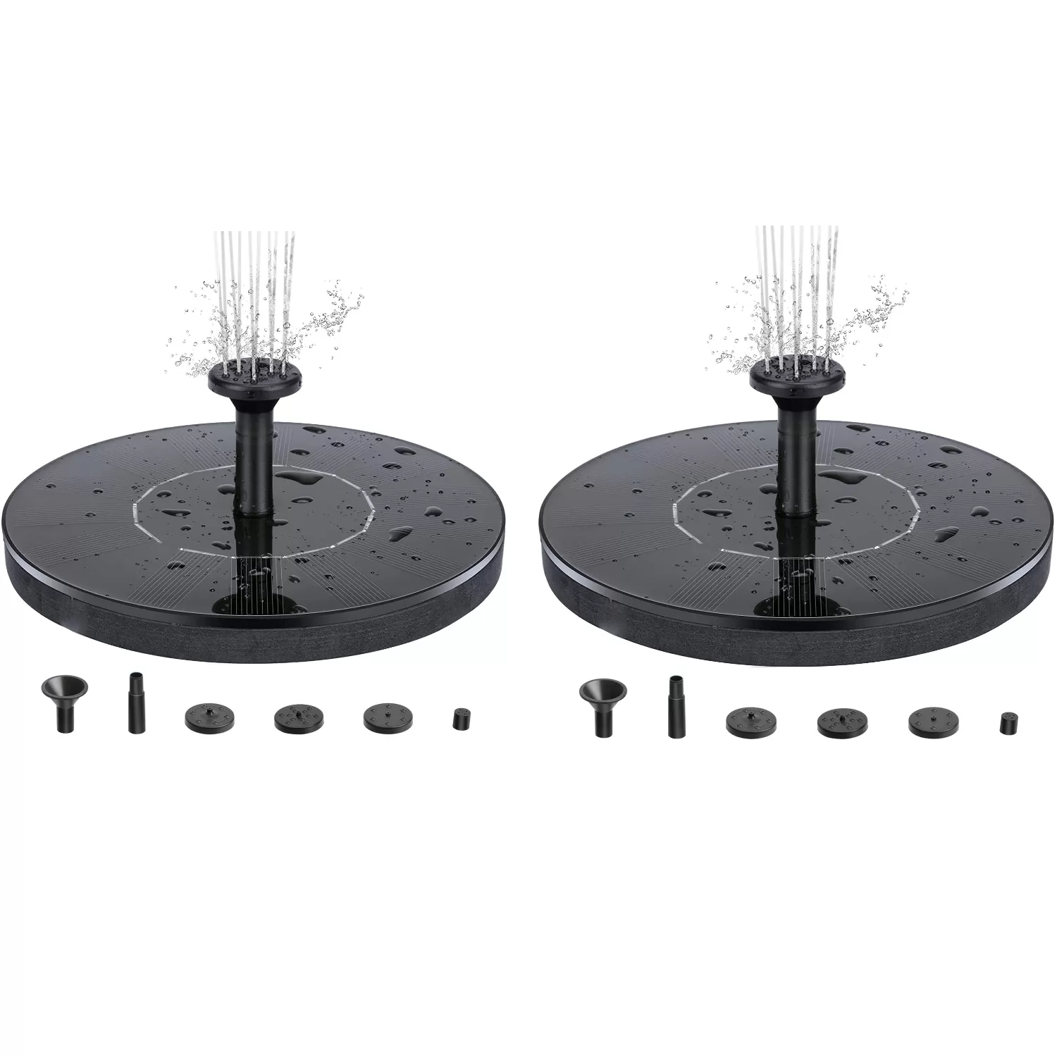 INF 2 Pack Fontän med solceller 16 cm -Solcellsfontän/Vattenfontän