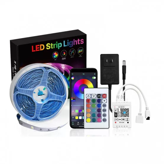 INF 24-Key WiFi Smart LED Strip Light Kit med röststyrning