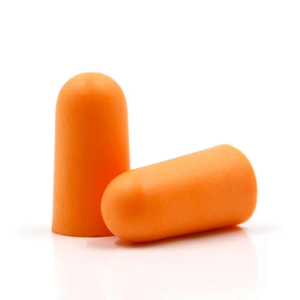 INF Brusreducerande öronproppar (60 par) med aluminiumfodral Orange