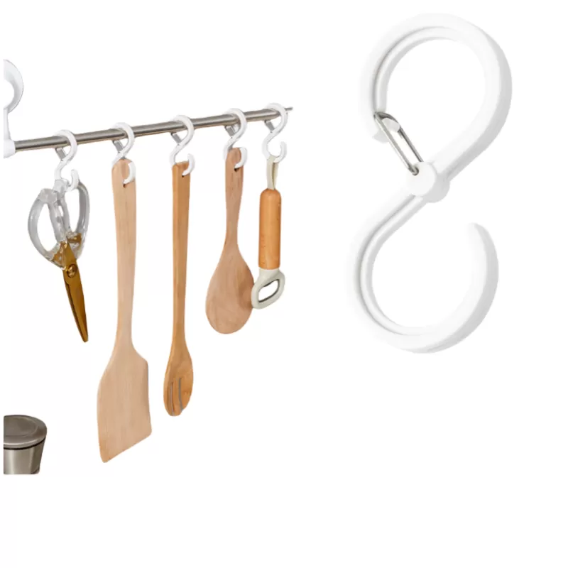 INF 8-pack S-formade krokar för kök, badrum, garderobsorganisation