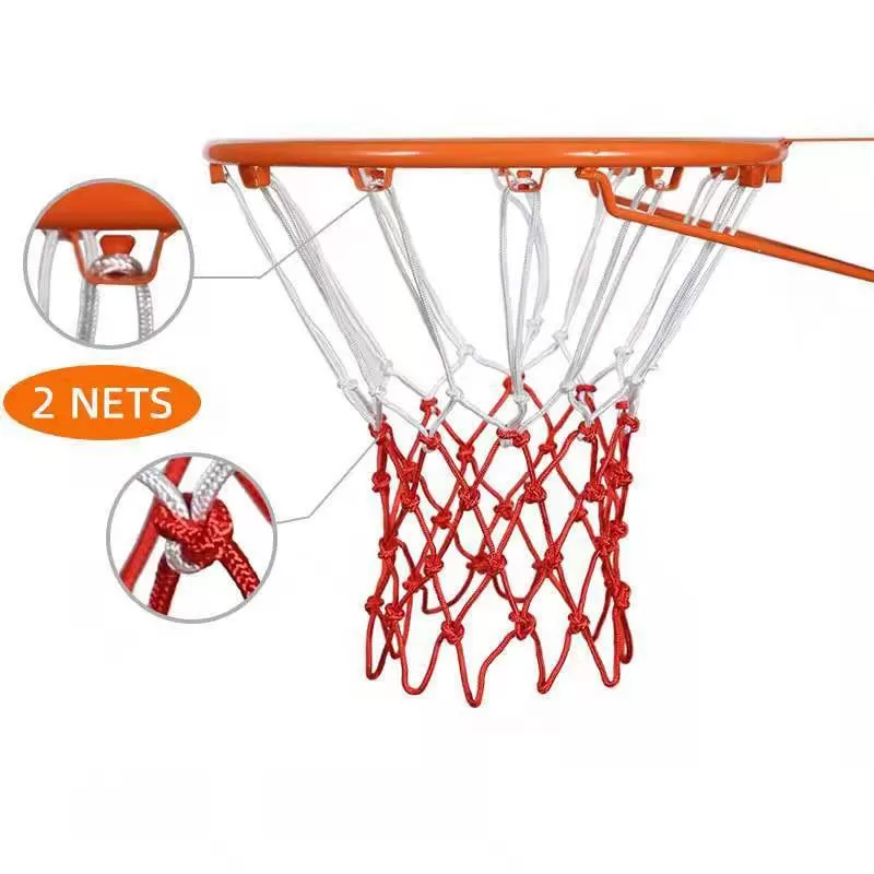 INF Rött och vitt basketnät - 3,0 mm polypropen