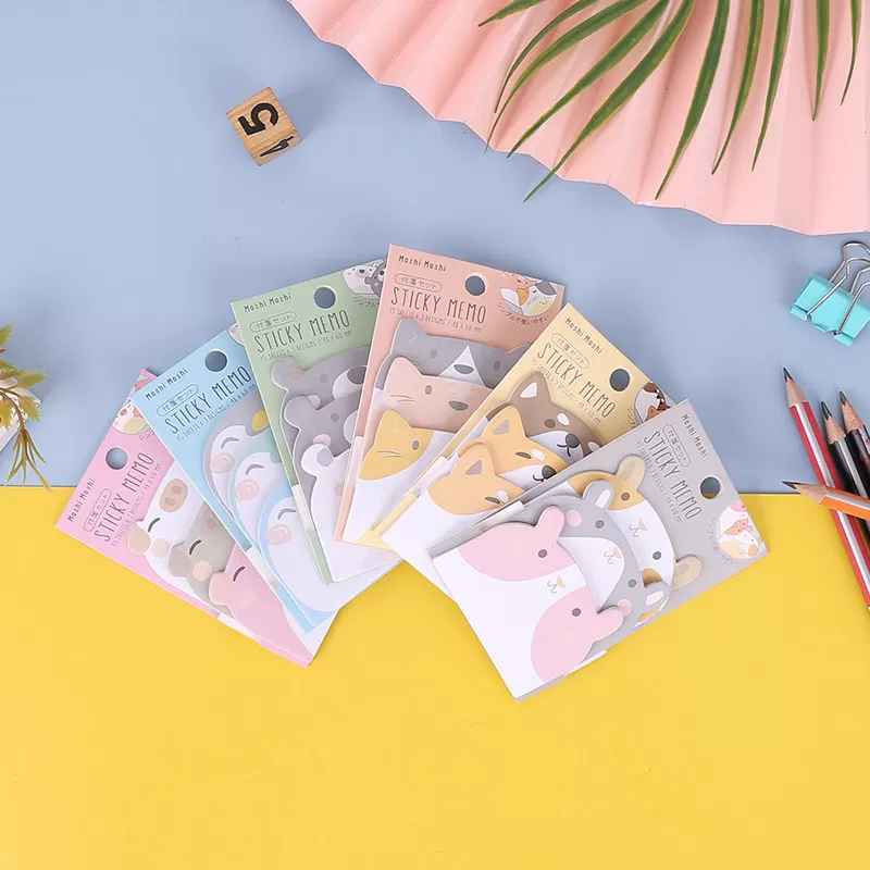 INF Sött djur klisterlappar set för skola och kontorsmaterial