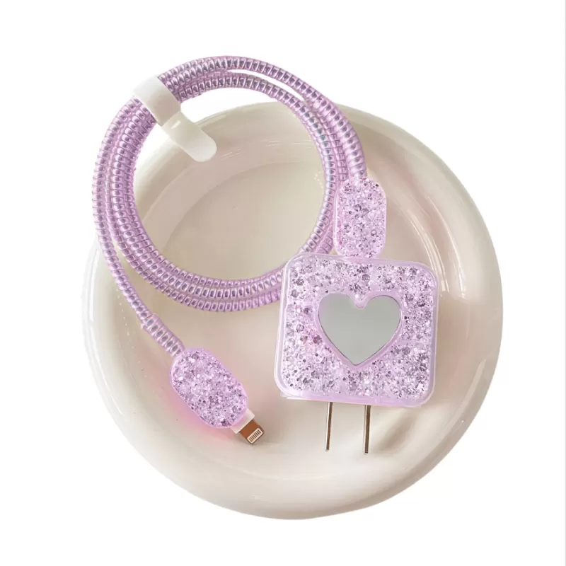 INF Skyddsfodral för Apple 18/20W Laddare och Kabel Lila