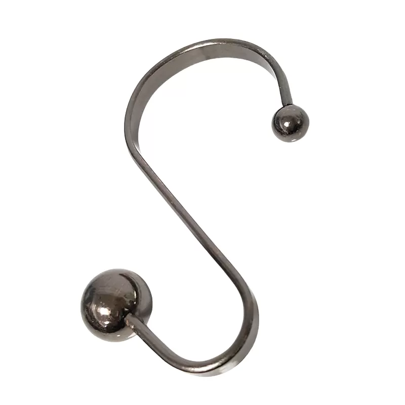 INF Set med 12 S-formade gardinkrokar med pärlor Brons