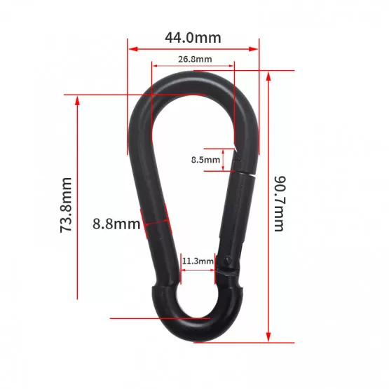 INF 8-formad karbinhake, kraftig fjäderhake (2-pack) M
