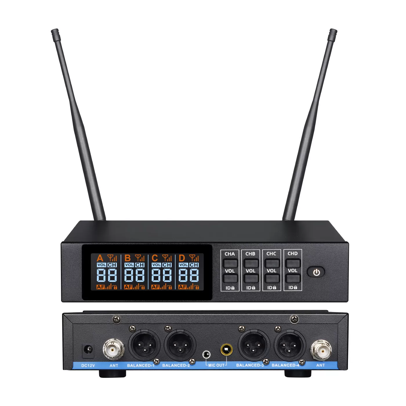 INF Fyrkanaligt trådlöst mikrofonsystem