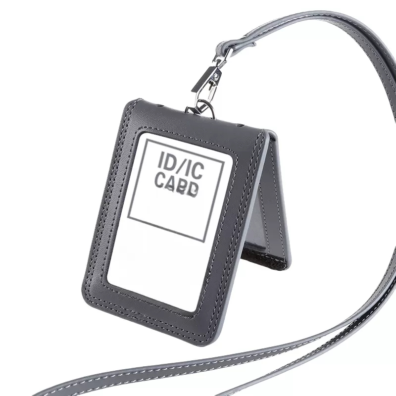 INF ID-Korthållare i Äkta Läder Grå