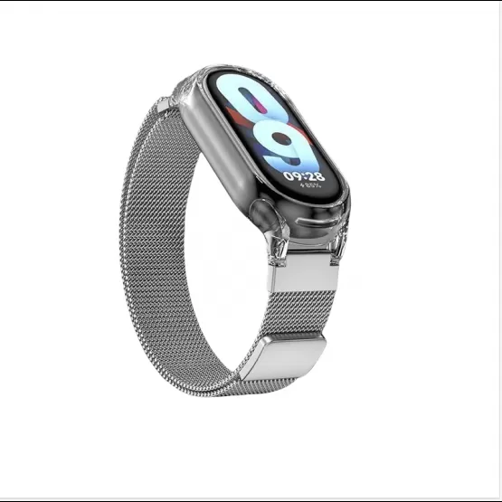 INF Klockarmband för Xiaomi Mi Band med Genomskinligt Fodral Xiaomi Mi Band 3/4/5/6 Silver Xiaomi Mi Band 3/4/5/6