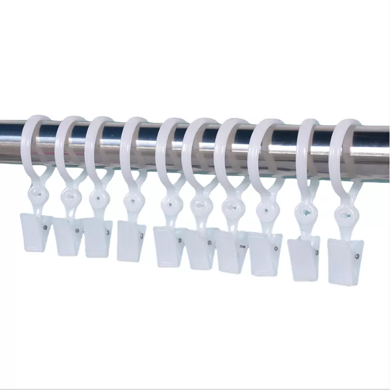 INF Gardinringar med Klämmor, 10-pack Vit