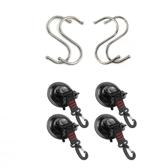 INF Stora sugkoppskrokar (4-pack) med S-krokar