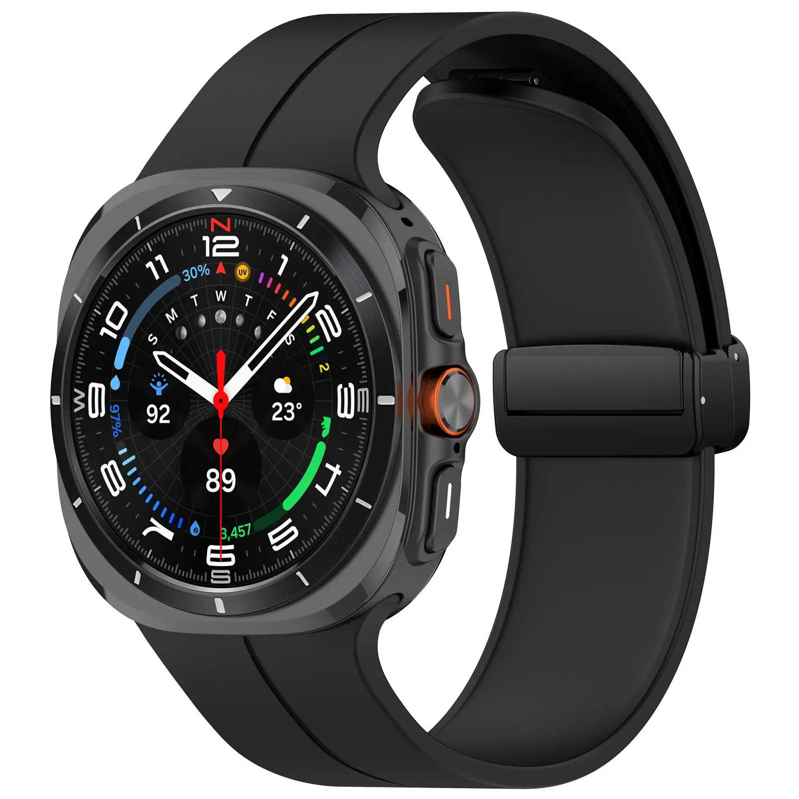 INF Klockarmband med Magnetiskt Spänne, Samsung Watch Ultra 24mm Svart