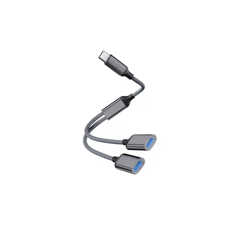 INF Typ-C till Dual USB 2.0-Adapter Grå