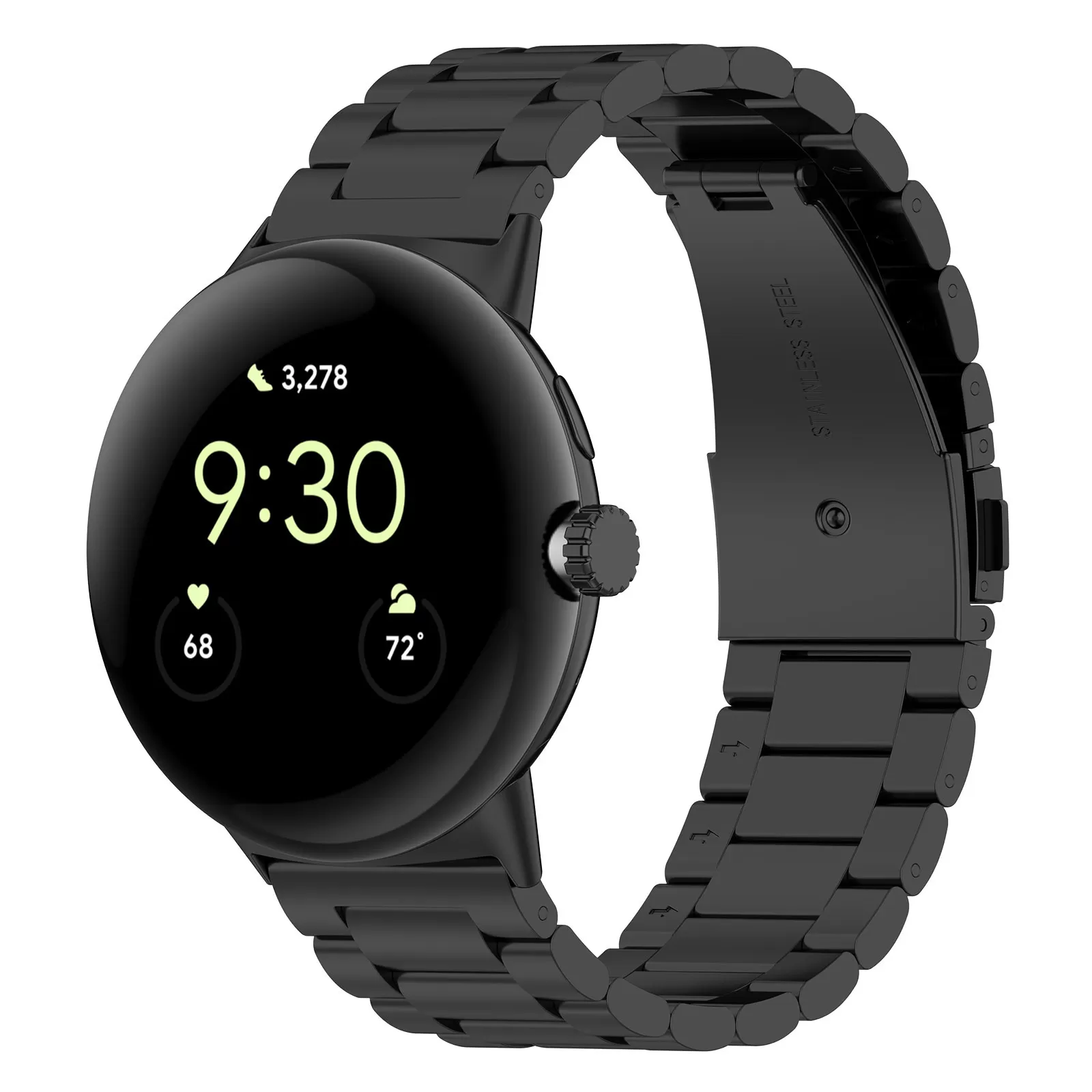 INF Klockarmband i rostfritt stål för Google Pixel Watch 3 Svart 45 mm