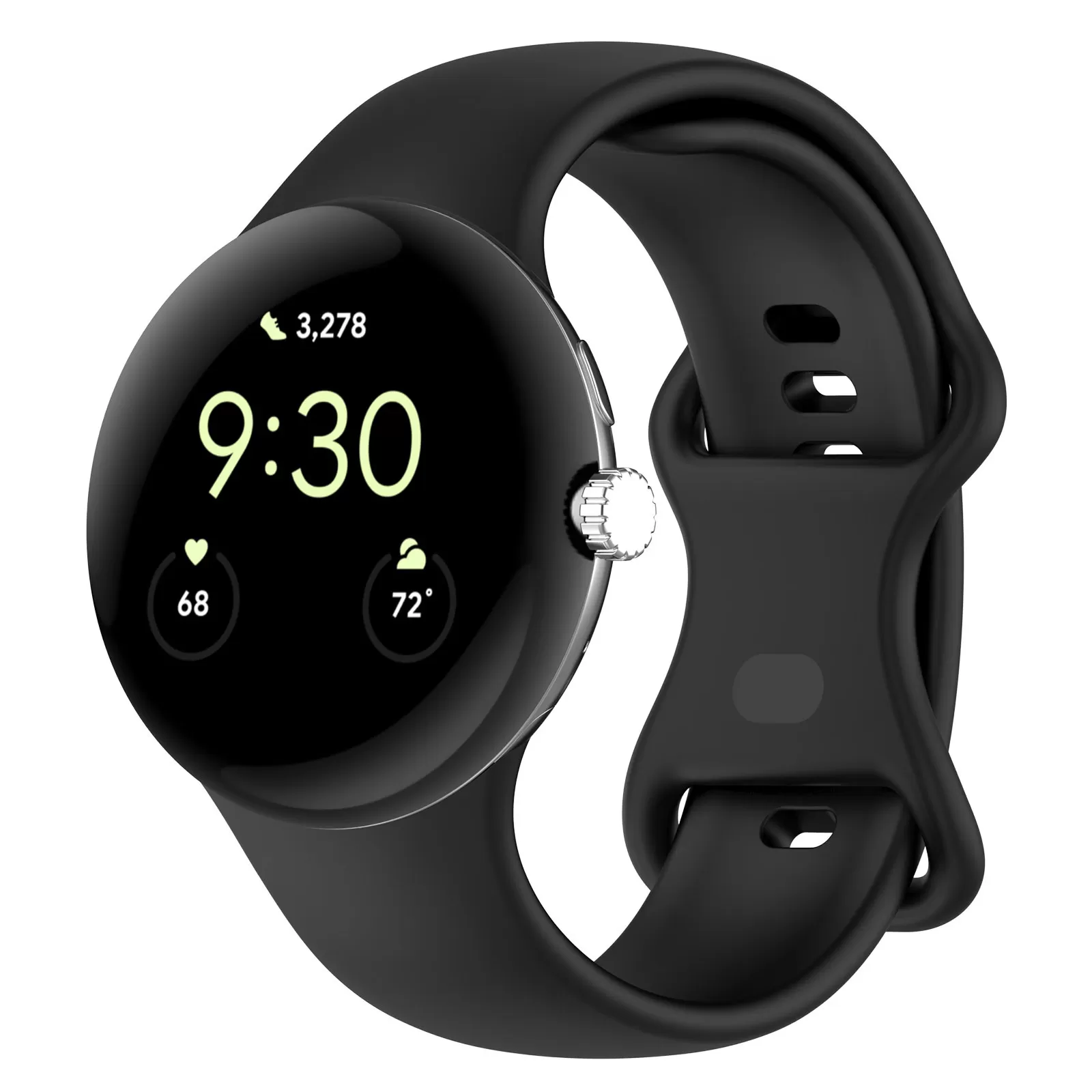 INF Silikonarmband för Google Pixel Watch 3 L Svart