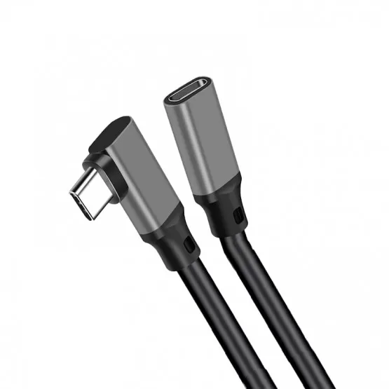 INF Typ-C förlängningskabel med armbågsdesign - PQ116 grå (10Gbps+4K+100W)
