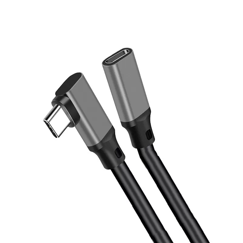 INF Typ-C förlängningskabel med armbågsdesign - PQ116 grå (10Gbps+4K+100W)