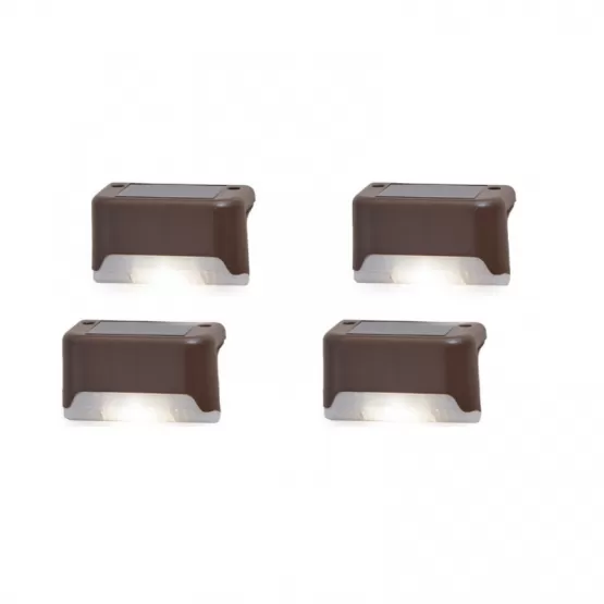 INF LED-trappljus, solcellsdrivet stegljus Vit 4-pack