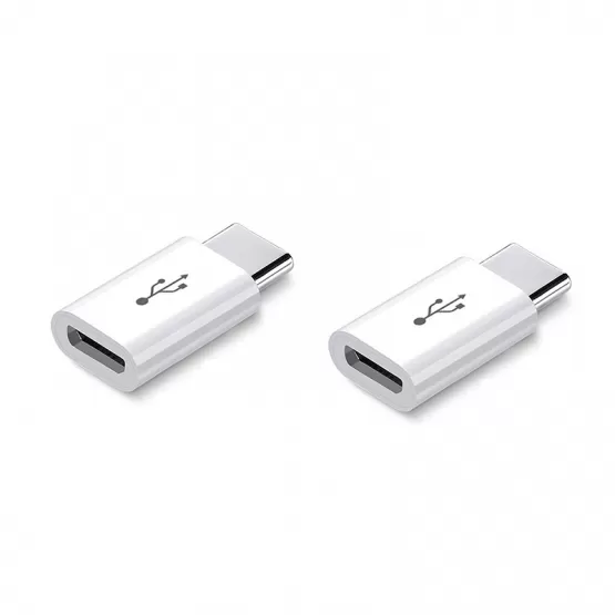 INF 2-pack korta Android till USB-C-adaptrar Vit