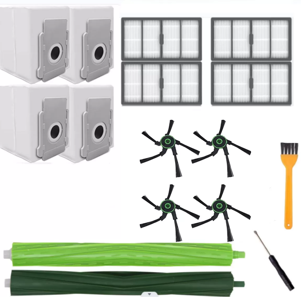 INF Tillbehör borstar filter dammsugarpåsar 16 delar Flerfärgad iRobot Roomba S9 (9150) / S9 Plus (9550)
