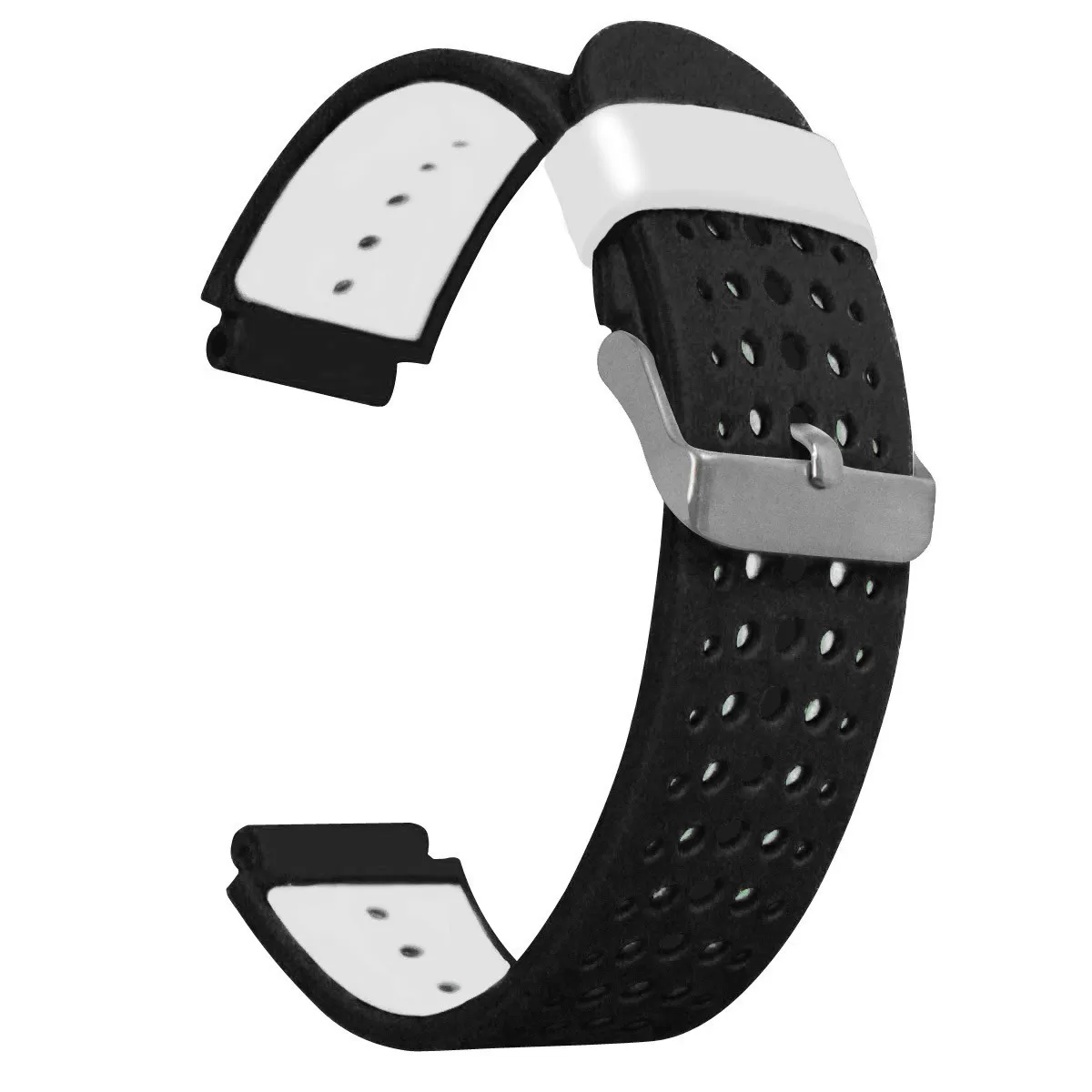 INF Svart och vit silikonarmband kompatibelt med Garmin Forerunner 235/220/230/620/630/735