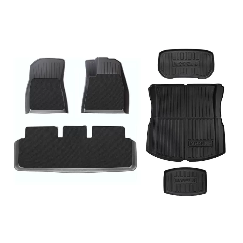 INF 2023-2024 Tesla Model 3 Golvmattor Set - TPE Material Högerstyrd