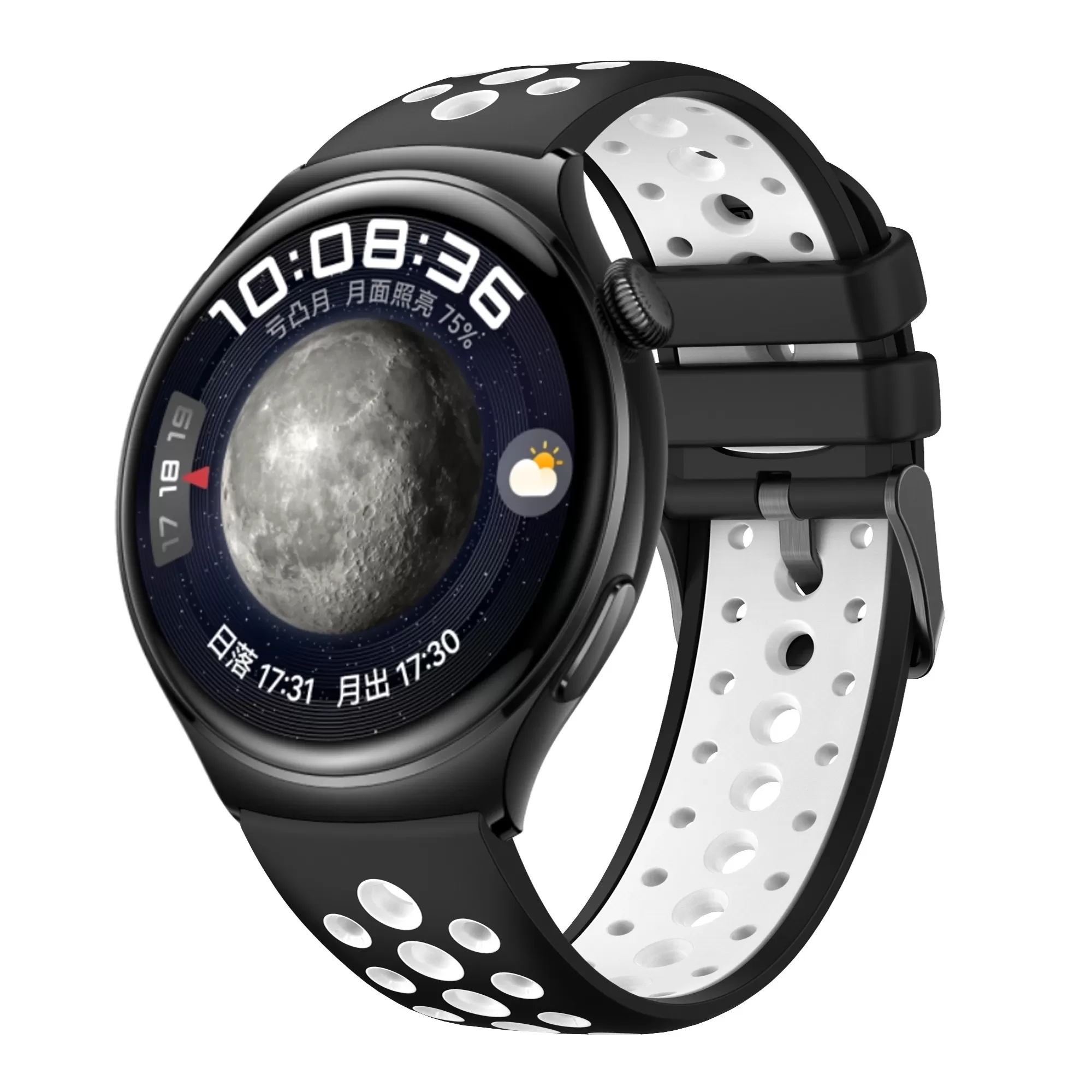 INF Silikonarmband för Huawei Watch 4/3, GT2, GT3 Pro M Svart + Vit