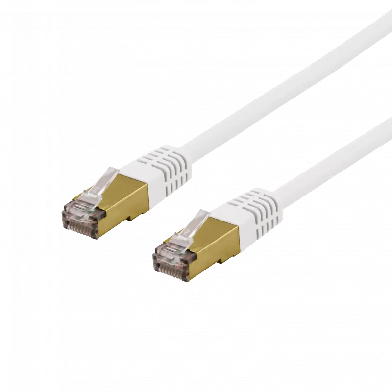 deltaco S/FTP Cat6a patch cable, delta cert, LSZH, 10m, white