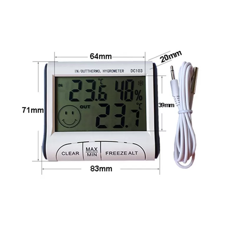 INF Digital termometer Hygrometer - Vit