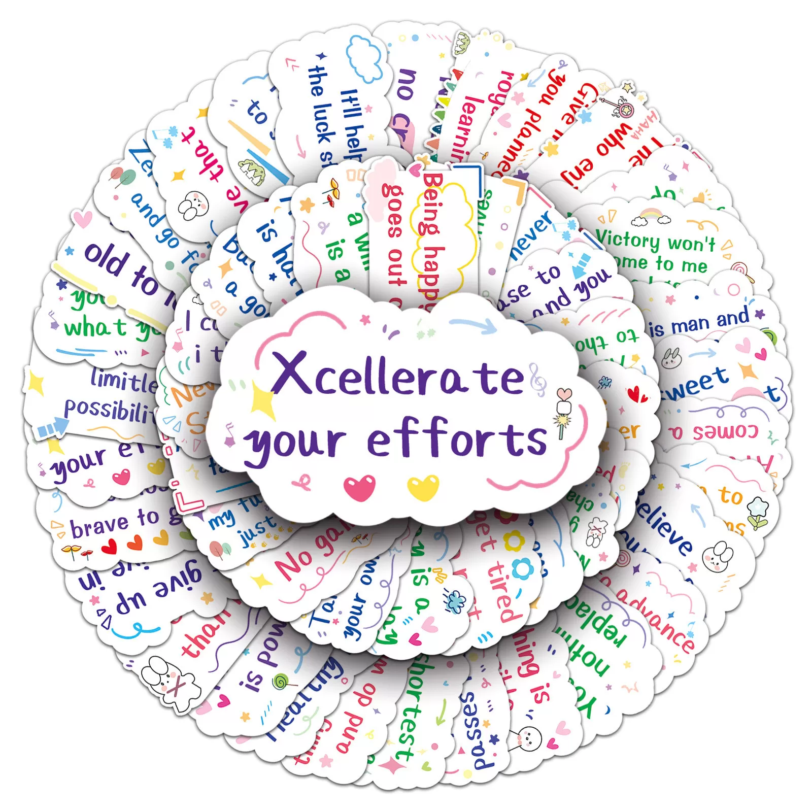 INF DIY Klistermärkepaket - 50 Unika Designer Inspirerande engelska korta meningar 1